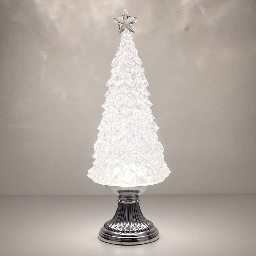 Hobby Lobby Light Up Glitter Christmas Tree Snow Globe